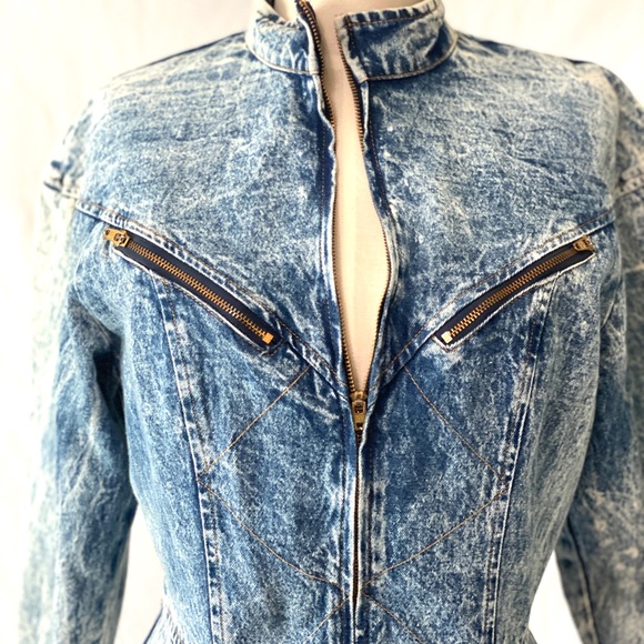 TIMELY TRENDS Vintage Sexy Acid Wash 80s Denim Dress - Picture 4 of 12